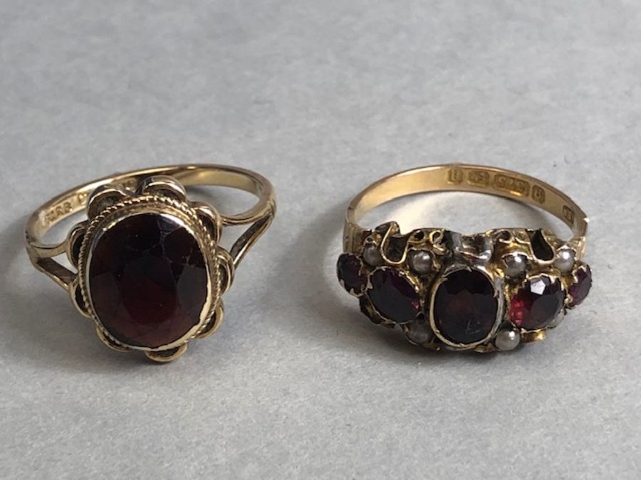 Two 9ct Gold rings set with various gemstones - Image 10 of 11