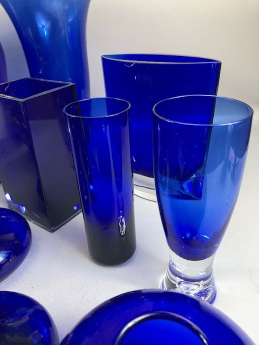 Large collection of Blue Glass decorative Bottles approx 15 in total - Image 3 of 12