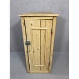 Rustic pine cupboard with three shelves, approx 40cm x 44cm x 91cm tall