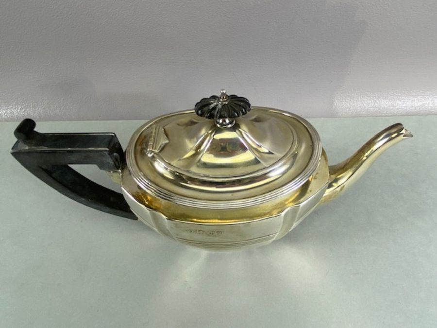 Victorian Silver hallmarked tea service comprising silver Teapot (308g), twin handled sugar bowl ( - Image 3 of 12