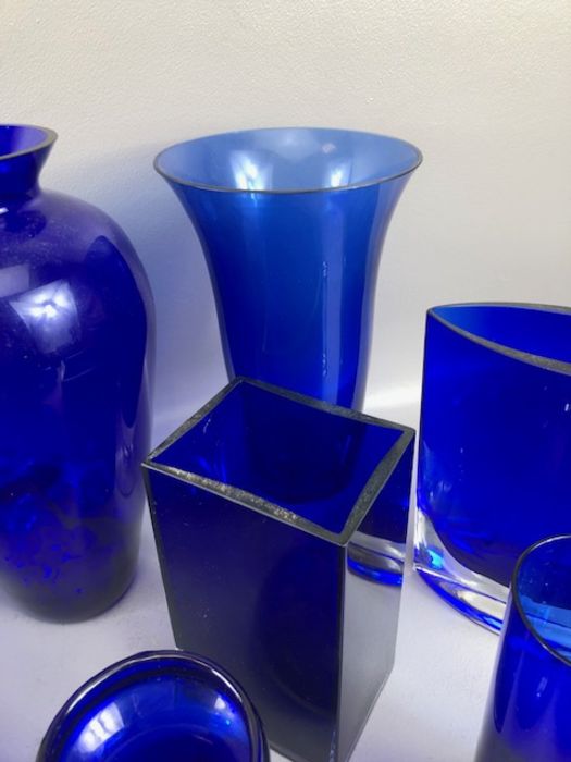 Large collection of Blue Glass decorative Bottles approx 15 in total - Image 10 of 12