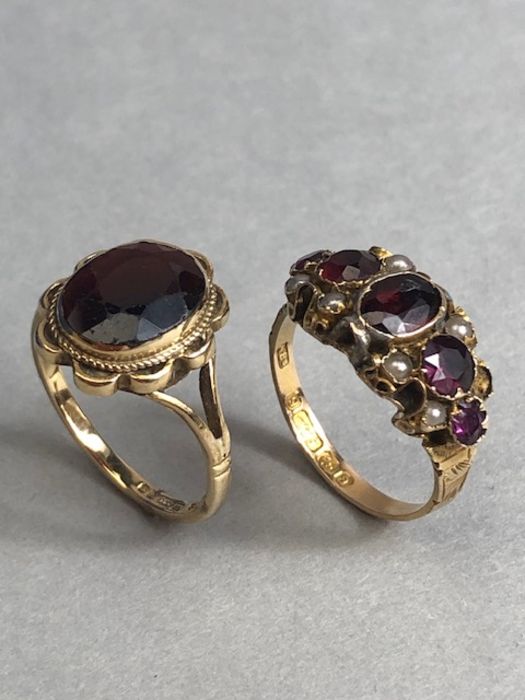 Two 9ct Gold rings set with various gemstones - Image 6 of 11