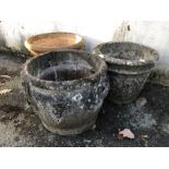 Three garden pots