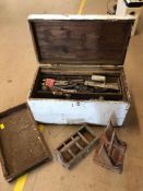 Pine tool chest and contents