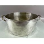 Large twin handled Silver plated pan or planter approx 31cm in diameter and 14cm deep
