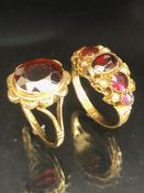 Two 9ct Gold rings set with various gemstones