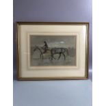 MICHAEL LYNE, racehorses and a rider, watercolour heightened with white, signed lower right approx