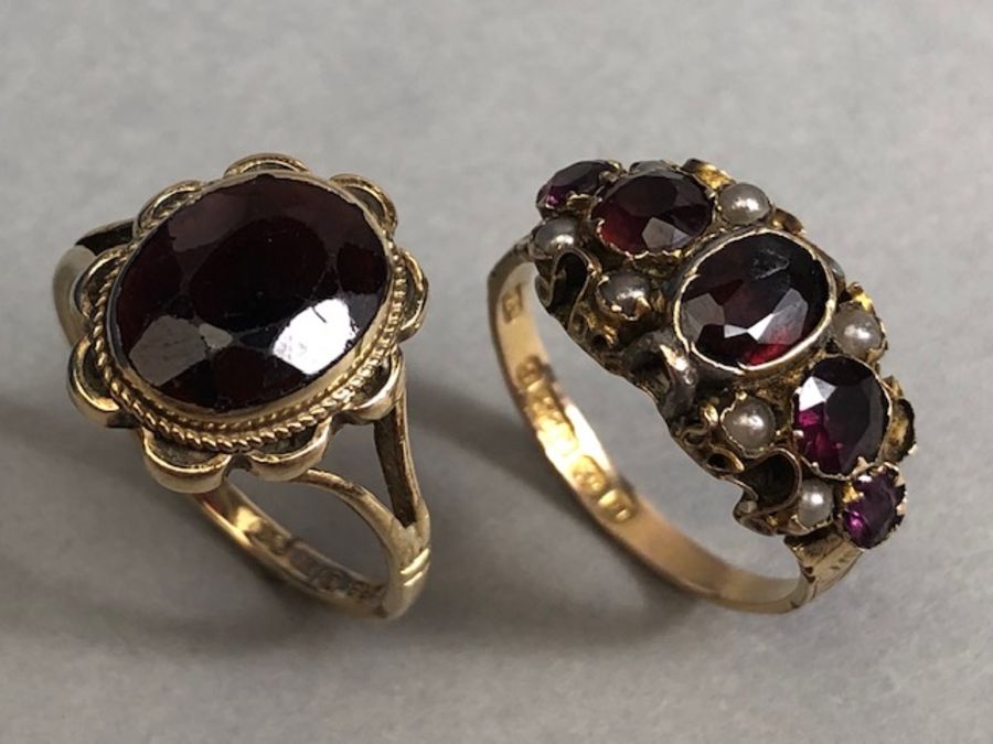 Two 9ct Gold rings set with various gemstones - Image 9 of 11