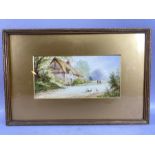 F. PEARSON (British, 20th Century), Cottage scene, watercolour, signed lower right, approx 24cm x