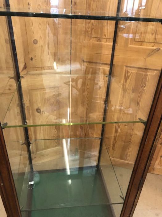 Victorian glass display cabinet, with three adjustable shelves (some chips to corners) with brass - Image 4 of 10