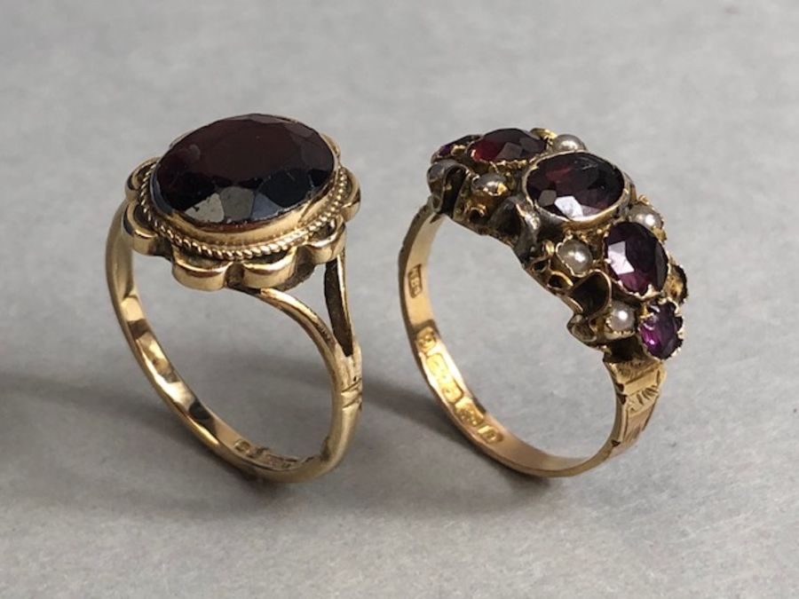 Two 9ct Gold rings set with various gemstones - Image 8 of 11
