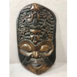 Tribal Interest: large South African hand carved wooden mask, approx 83cm in height