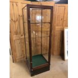 Victorian glass display cabinet, with three adjustable shelves (some chips to corners) with brass