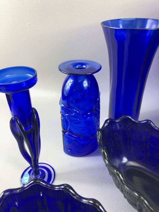 Large collection of Blue Glass decorative Bottles approx 15 in total - Image 7 of 12