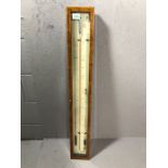 Wooden framed Mercury Thermometer (contains mercury collection only) approx 100cm tall A/F