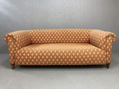 Large antique, wooden framed and horse hair Chesterfield style sofa, approx 188cm in length