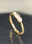 Three stone diamond ring size 'K'