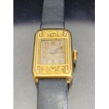 14ct Gold cased Art Deco style wristwatch, case and movement marked for The York Watch Company and