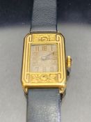 14ct Gold cased Art Deco style wristwatch, case and movement marked for The York Watch Company and