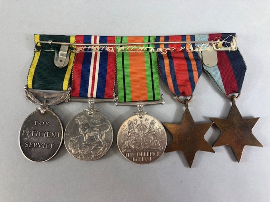 Medals: WWII medal set to include The Burma Star, Defence & War medals and the Territorial Army - Image 7 of 15