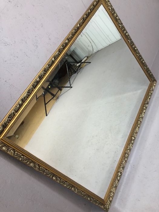 Large bevel edged gilt frame mirror, approx 130cm x 100cm - Image 5 of 5