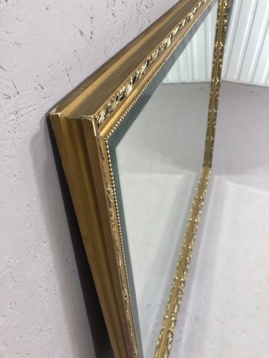 Large bevel edged gilt frame mirror, approx 130cm x 100cm - Image 3 of 5