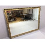 Large bevel edged gilt frame mirror, approx 130cm x 100cm