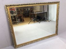 Large bevel edged gilt frame mirror, approx 130cm x 100cm