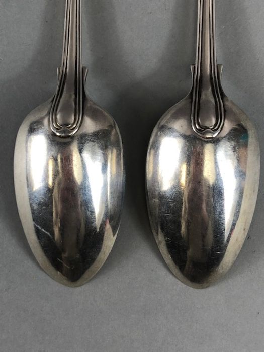 Pair of Victorian Sterling Silver hallmarked serving spoons dated 1846 & 1847 by maker Chawner & - Image 6 of 9