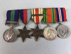 Medals: WWII medal set comprising General Service Medal with Palestine bar awarded to T/ 54381. SJT.