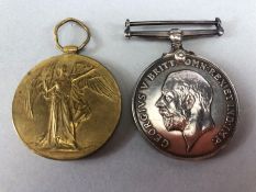 Medals: WWI British medals, war medal and Victory medal awarded to 1333 BMBR. F. KELLY .R.A. (2)