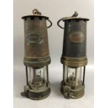 Pair of Miners lamps by 'Patterson Lamps Ltd', G.P.O Gateshead-on-Tyne, each approx 25cm in