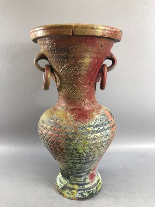 Twin handled amphora, approx 47cm tall