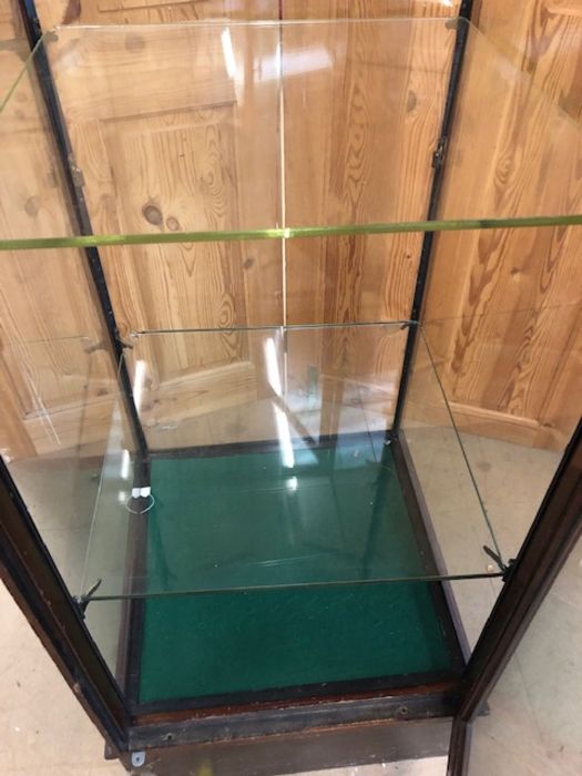 Victorian glass display cabinet, with three adjustable shelves (some chips to corners) with brass - Image 7 of 10