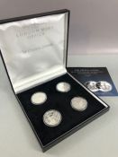 The London Mint Office Silver Proof Coin Set- The Crown Jewels, coins adorned with real precious