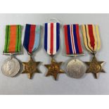 WWII medals awarded to 92465 to include War & Defence medal, France Germany star, Africa Star,