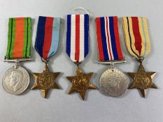 WWII medals awarded to 92465 to include War & Defence medal, France Germany star, Africa Star,