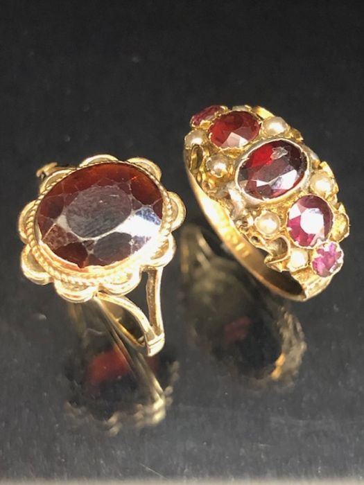 Two 9ct Gold rings set with various gemstones - Image 3 of 11