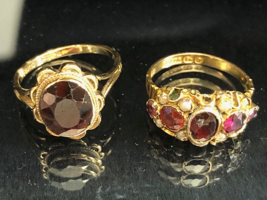 Two 9ct Gold rings set with various gemstones - Image 4 of 11