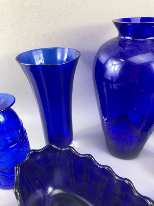 Large collection of Blue Glass decorative Bottles approx 15 in total - Image 8 of 12