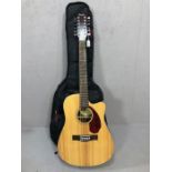 Twelve string Fender semi-acoustic Guitar, Classic Design with case, dreadnought body. Model No: