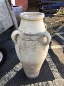 Tall garden four handle amphora, approx 78cms tall