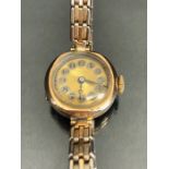 Buren Eldis 9ct gold manual-wind wristwatch
