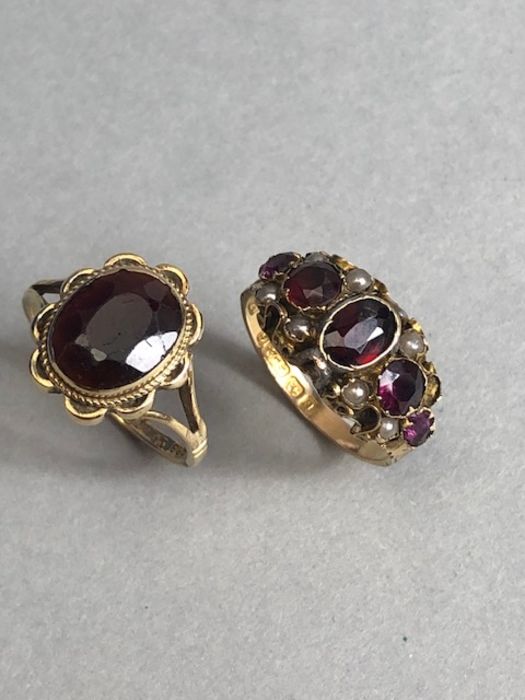 Two 9ct Gold rings set with various gemstones - Image 7 of 11