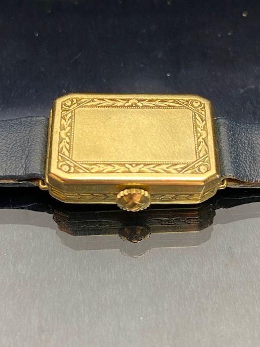 14ct Gold cased Art Deco style wristwatch, case and movement marked for The York Watch Company and - Image 4 of 18