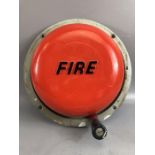 British military wall mounted vintage fire alarm bell, approx 29cm in diameter