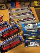 Collection of boxed children toy vehicles to include helicopters and fire engines (10)