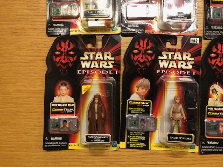 Star Wars Hasbro action figures in original blister packs each with special comm tec chip, "Now - Image 5 of 5
