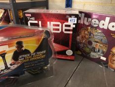 Boxed games to include Cluedo DVD game, The Cube and C4 Connect all as new, (3)