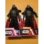Two Star Wars boxed Kylo Ren action figures with lightsaber